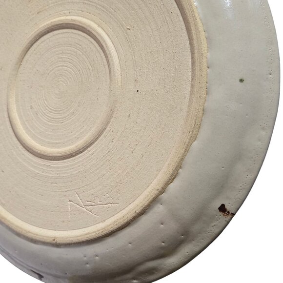 Handcrafted Art Platter Abstract Design 14 inch Signed OOAK Pottery large - Picture 12 of 16